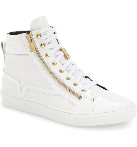 versace couture sneakers men|Versace zipped high top sneakers.